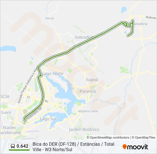 Mapa da linha 0.642 de ônibus