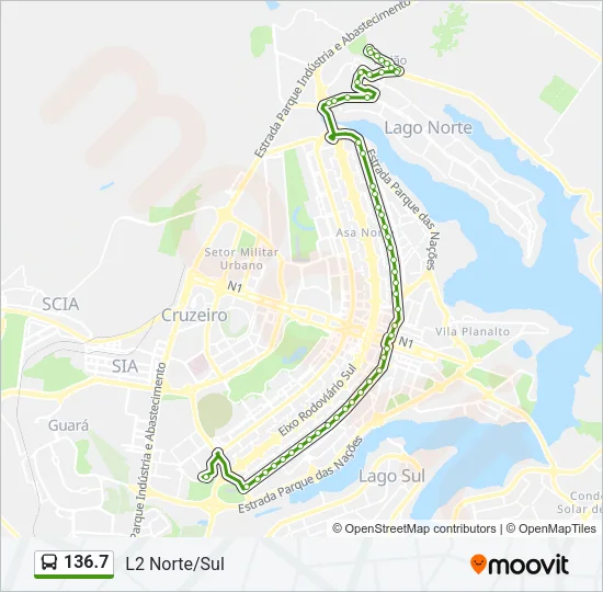 136.7 Bus Line Map