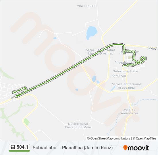 Mapa de 504.1 de autobús