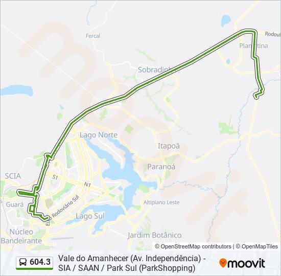 Mapa de 604.3 de autobús