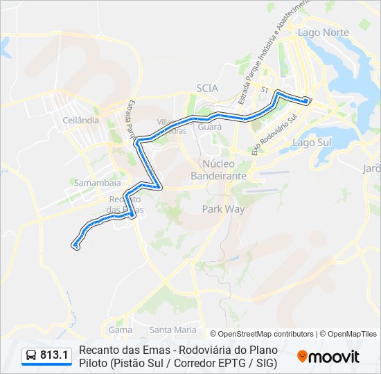 813.1 bus Line Map