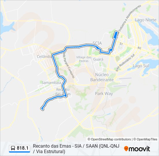 818.1 bus Line Map