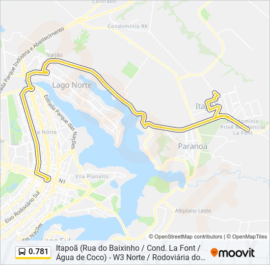 Mapa de 0.781 de autobús