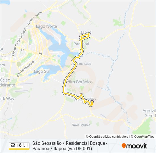 Mapa de 181.1 de autobús