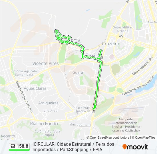 Mapa de 158.8 de autobús