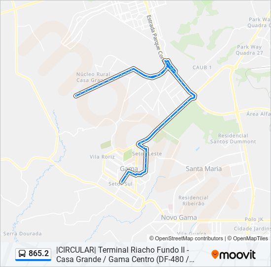 Mapa de 865.2 de autobús