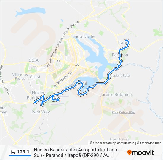 1291 Route: Schedules, Stops & Maps - N. Bandeirante (Lago Sul ...
