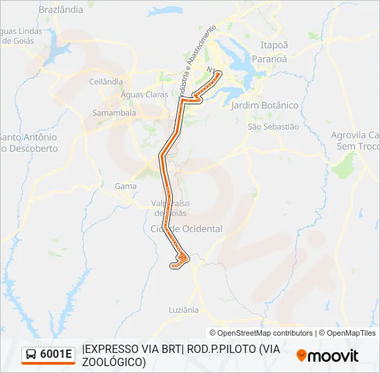 6001E Bus Line Map
