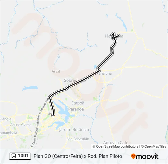 1001 Bus Line Map