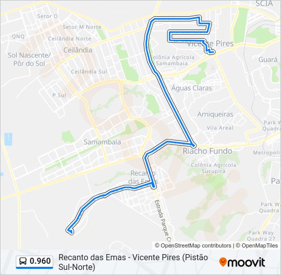 Mapa de 0.960 de autobús