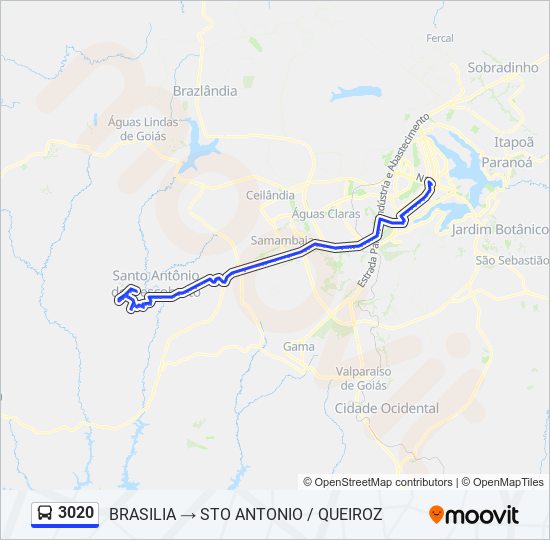 Mapa de 3020 de autobús