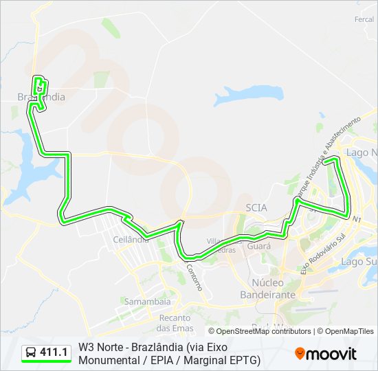 411.1 bus Line Map