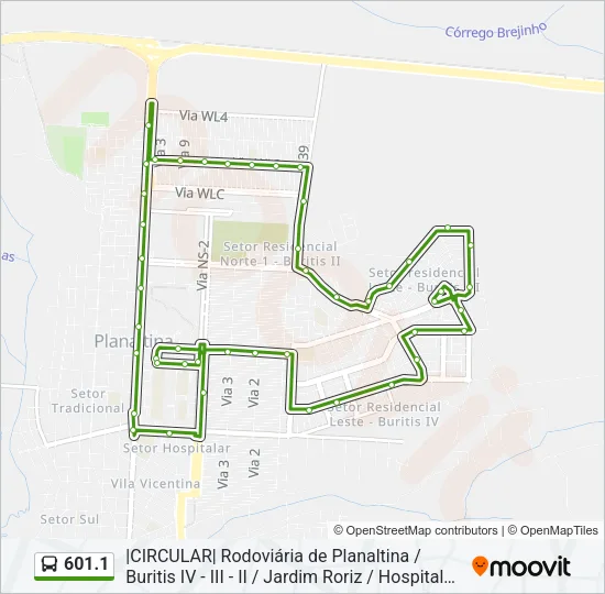 601.1 Bus Line Map