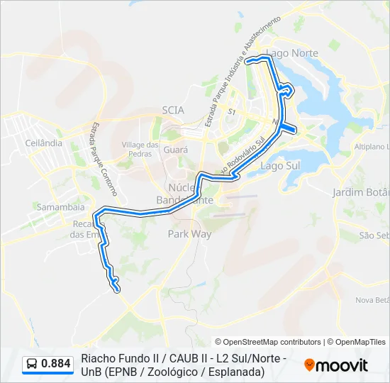 0.884 Bus Line Map