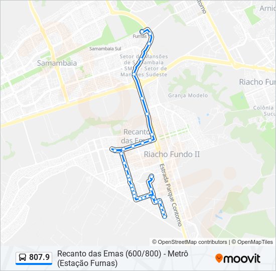 Mapa de 807.9 de autobús