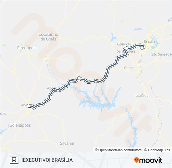 Mapa da linha RAPIDO FEDERAL de ônibus