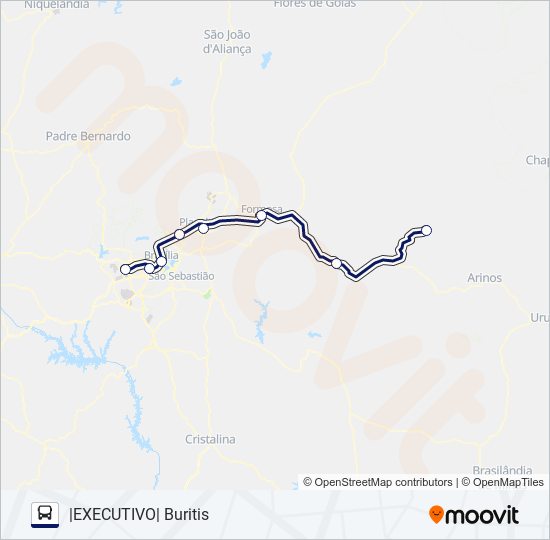 Mapa da linha REAL SUL de ônibus