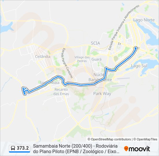 Mapa da linha 373.2 de ônibus