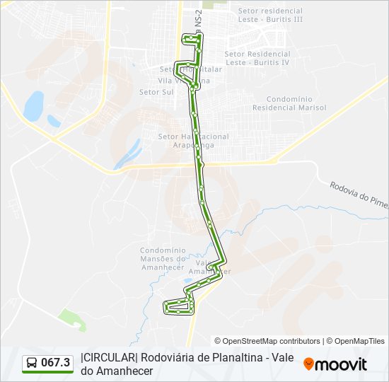 067.3 bus Line Map