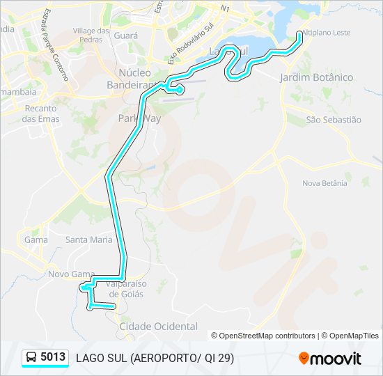 Mapa de 5013 de autobús