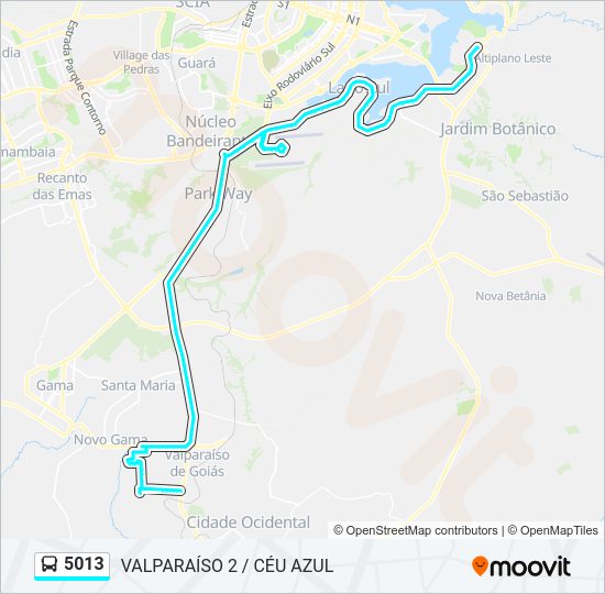 Mapa de 5013 de autobús