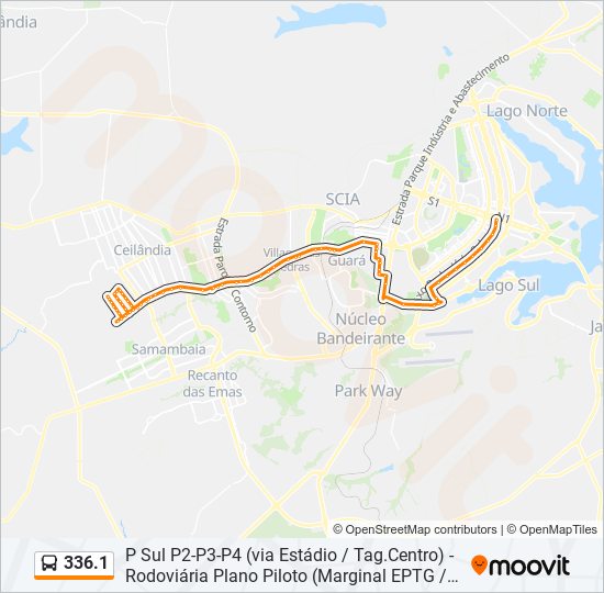 336.1 bus Line Map