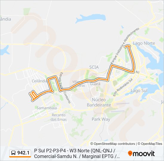 942.1 bus Line Map