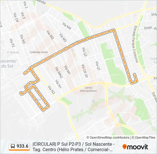 933.6 Bus Line Map