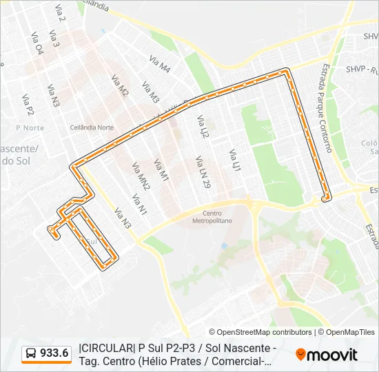 933.6 Bus Line Map