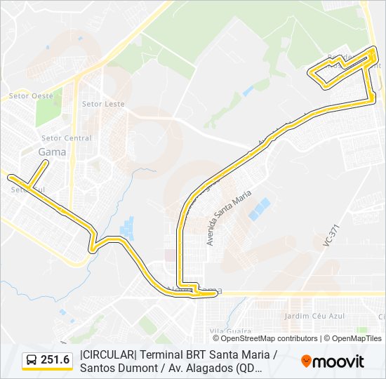 Mapa de 251.6 de autobús