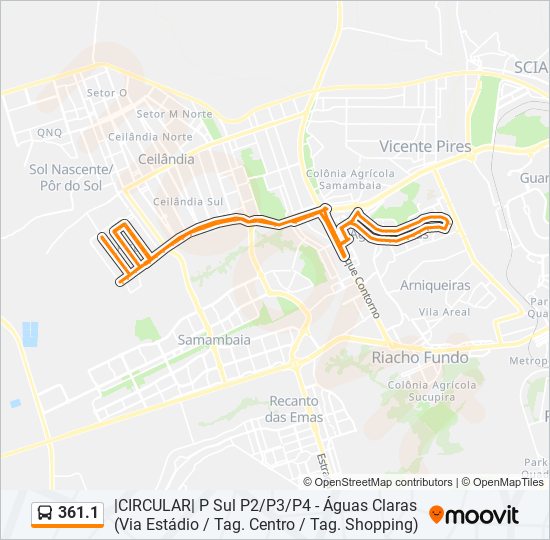 Rota da linha 162501: horários, paradas e mapas - Aguas Claras X Aeroporto  (C.A) (Atualizado)