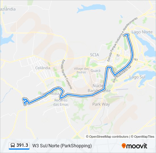 Mapa de 391.3 de autobús