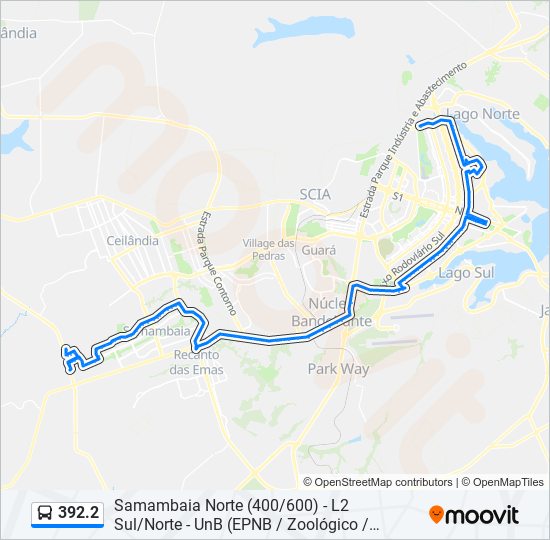 Mapa de 392.2 de autobús