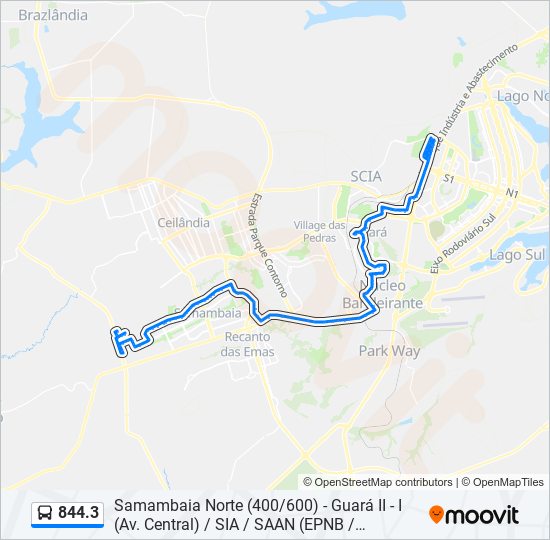 844.3 bus Line Map
