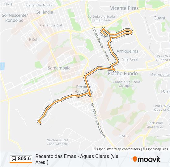 Mapa da linha 805.6 de ônibus