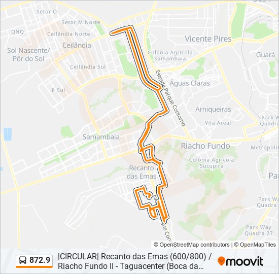 Mapa de 872.9 de autobús