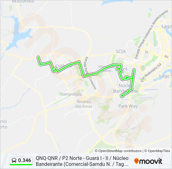 Mapa da linha 0.346 de ônibus