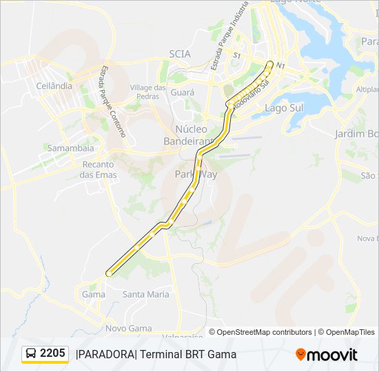 2205 bus Line Map