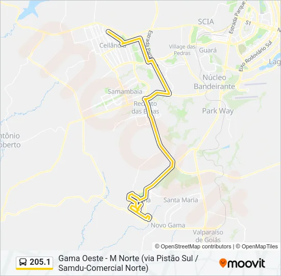205.1 Bus Line Map