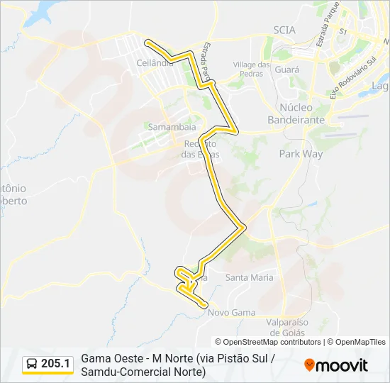 205.1 Bus Line Map