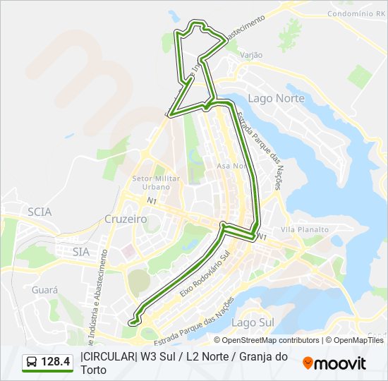 Mapa de 128.4 de autobús