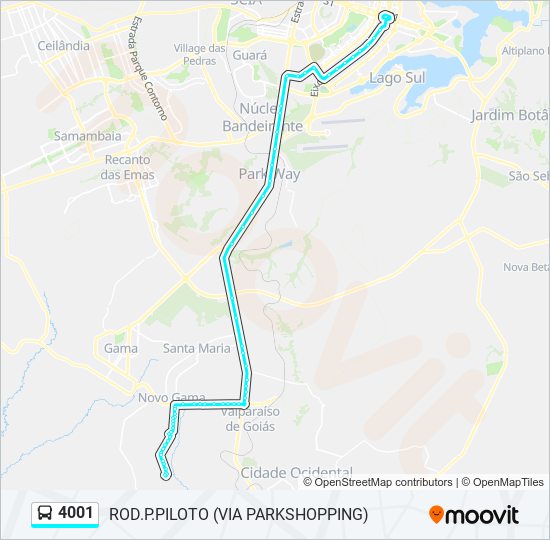 Mapa de 4001 de autobús