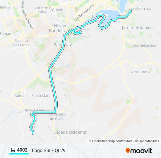 Rota da linha 4002: horários, paradas e mapas - Brazlândia / Fassincra (Via  ParkShopping / Estrutural) (Atualizado)