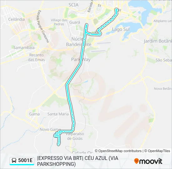 5001E Bus Line Map