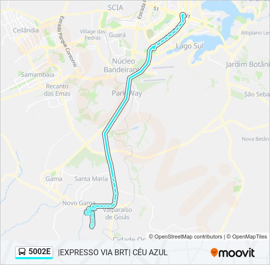 Mapa de 5002E de autobús