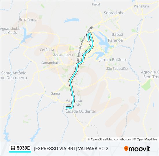 Mapa de 5039E de autobús