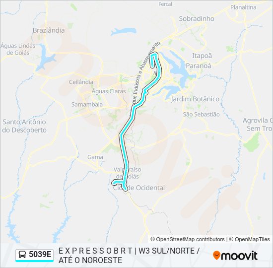 Mapa de 5039E de autobús