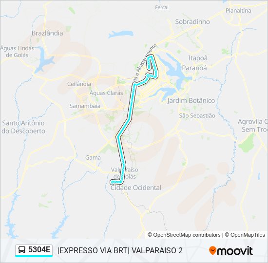 Mapa de 5304E de autobús