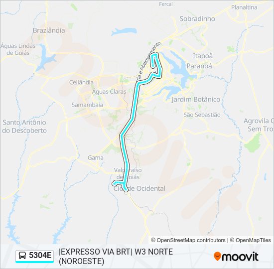 Mapa de 5304E de autobús