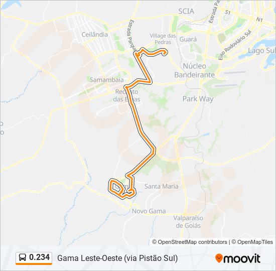 Mapa de 0.234 de autobús